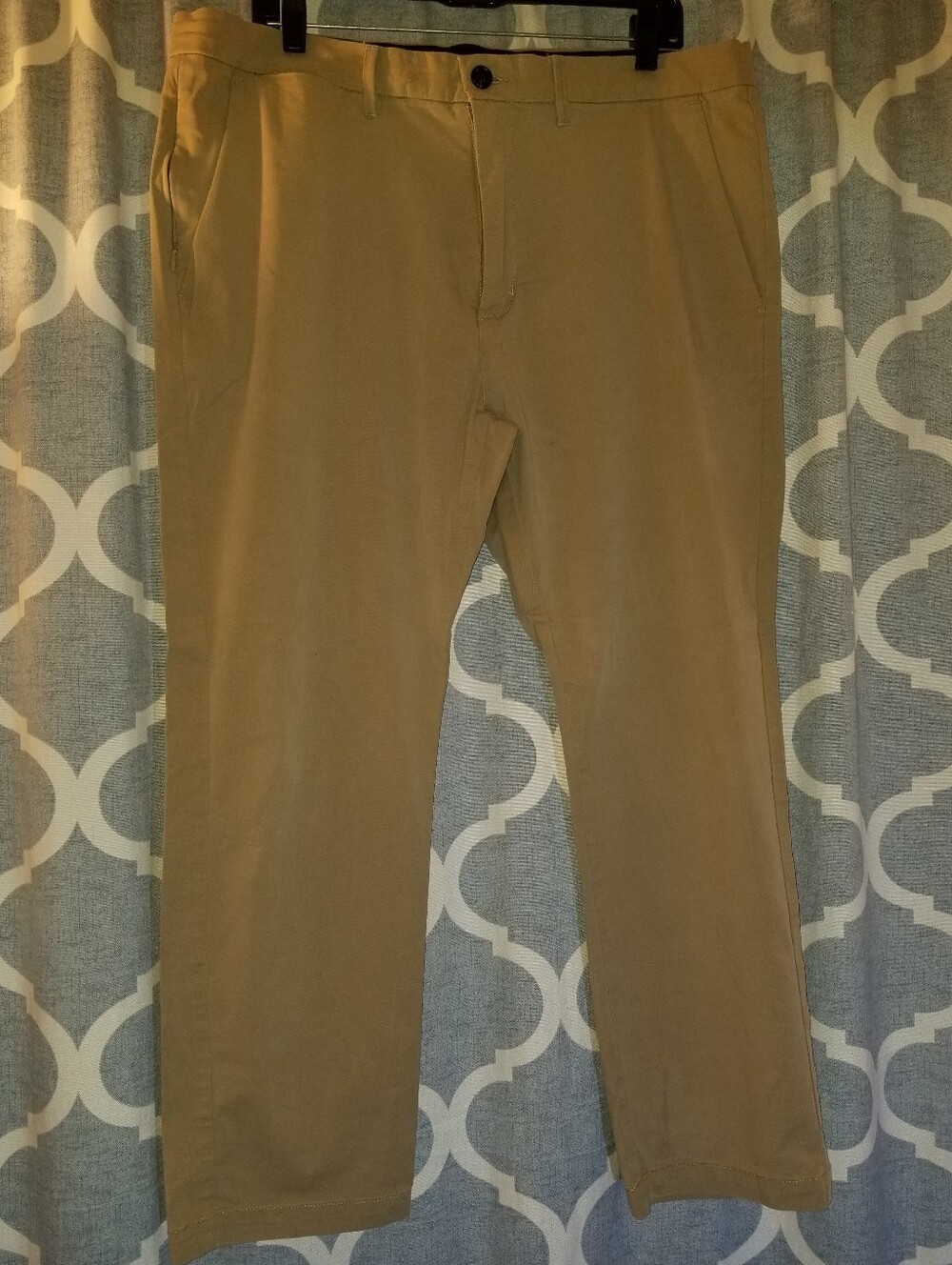 Good Fellow Chino Pants Khaki Brown Tan Stretch Wrinkle Resistant 38 X 30 Slim